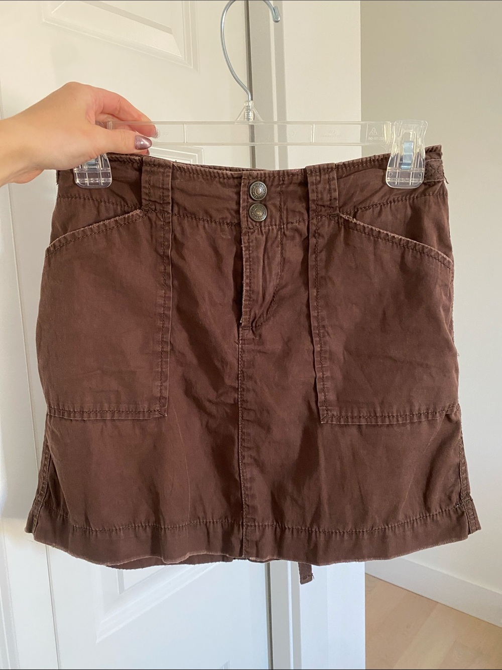 GAP Chocolate Brown Utility Mini Skirt